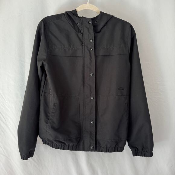 Volcom Womens Jacket Hooded Black Size Small Mesh Lined Water Resistant - Picture 1 of 14